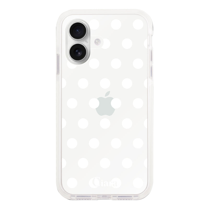 iPhoneケース クッションバンパー 耐衝撃クリアケース ドット