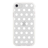 iPhone7Plus/8Plus クッションバンパー 耐衝撃クリアケース ドット ホワイト