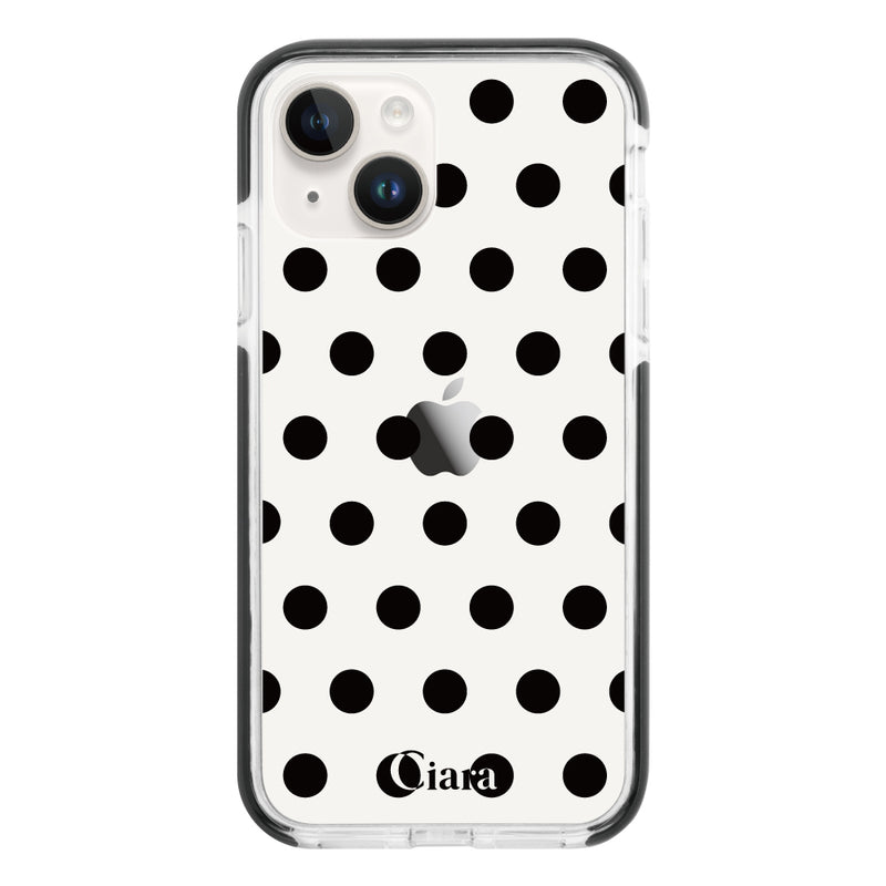 iPhoneケース クッションバンパー 耐衝撃クリアケース ドット