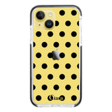 iPhone14Plus クッションバンパー 耐衝撃クリアケース ドット ブラック