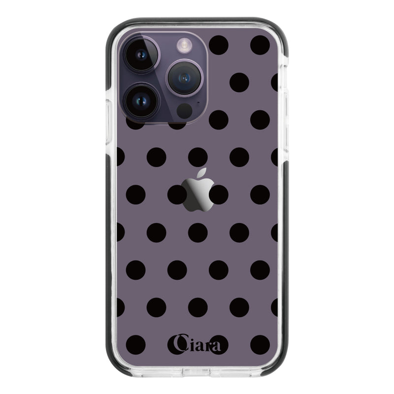 iPhoneケース クッションバンパー 耐衝撃クリアケース ドット