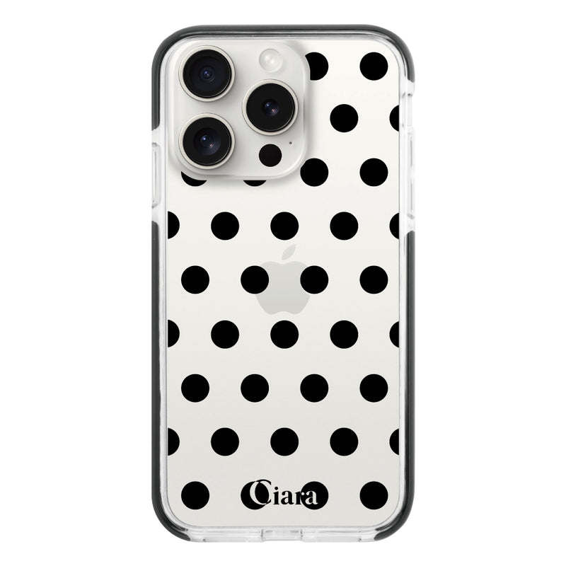 iPhoneケース クッションバンパー 耐衝撃クリアケース ドット