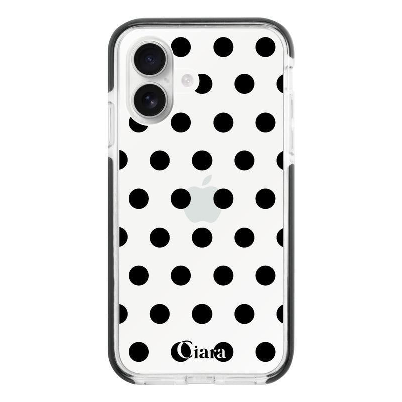 iPhoneケース クッションバンパー 耐衝撃クリアケース ドット