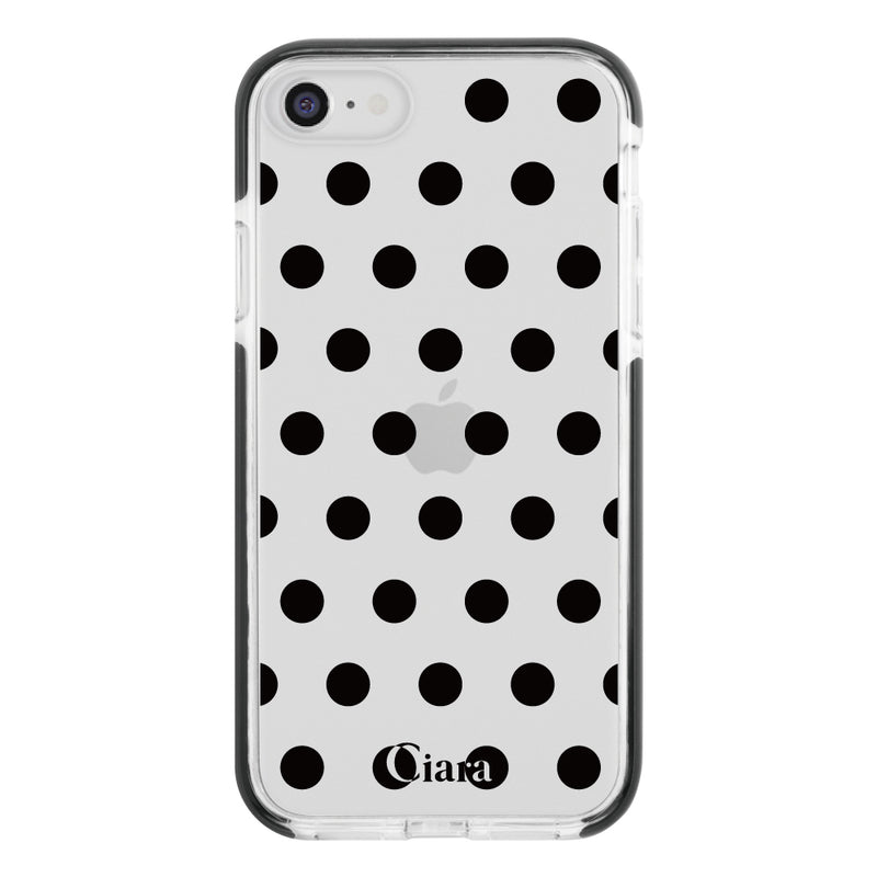 iPhoneケース クッションバンパー 耐衝撃クリアケース ドット