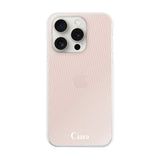 iPhone15ProMax ハイブリッド クリアケース シアーストライプ ベージュ