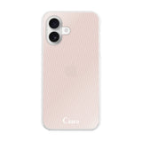iPhone16 ハイブリッド クリアケース シアーストライプ ベージュ
