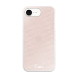 iPhone16e ハイブリッド クリアケース シアーストライプ ベージュ