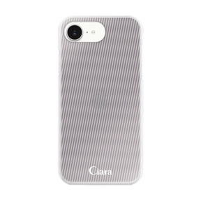 iPhone16e ハイブリッド クリアケース シアーストライプ パープル