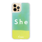 iPhone11Proケース ネオンサンド オイルケース シー イエロー/グリーン