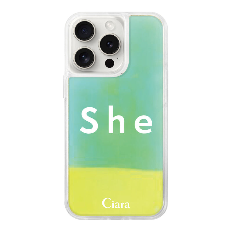 iPhoneケース ネオンサンド オイルケース シー
