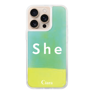 iPhoneケース ネオンサンド オイルケース シー