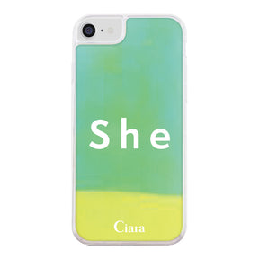 iPhoneケース ネオンサンド オイルケース シー