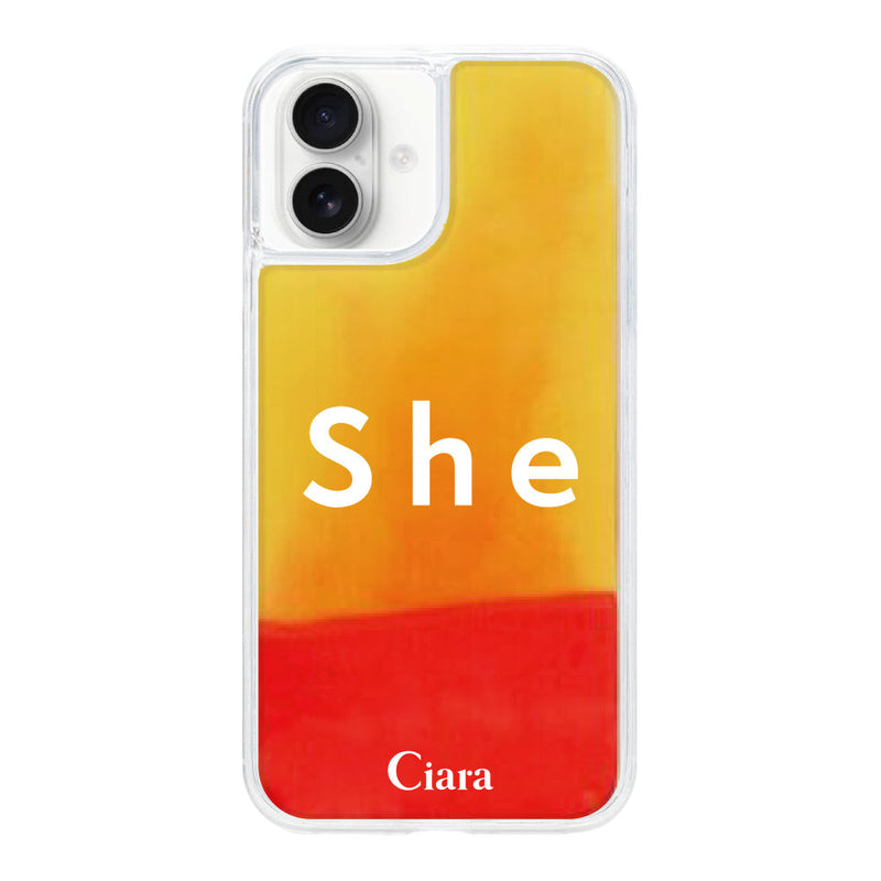 iPhoneケース ネオンサンド オイルケース シー