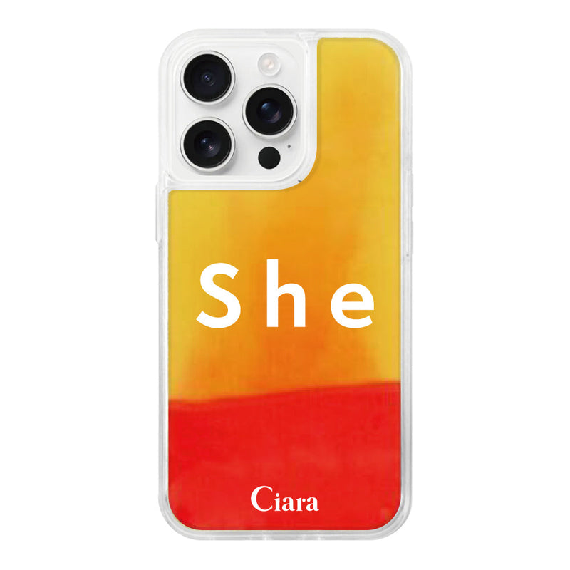 iPhoneケース ネオンサンド オイルケース シー