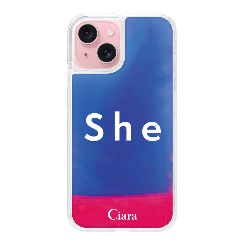 iPhoneケース ネオンサンド オイルケース シー