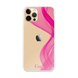 iPhoneX/XS ハイブリッド クリアケース シアーリボン ピンク