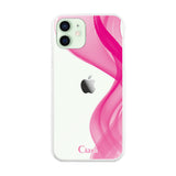 iPhone12mini ハイブリッド クリアケース シアーリボン ピンク