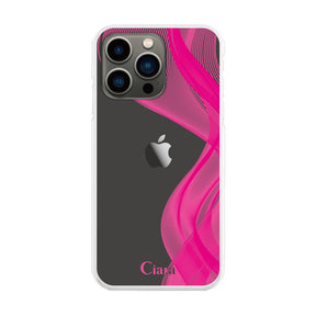 iPhone13Pro ハイブリッド クリアケース シアーリボン ピンク
