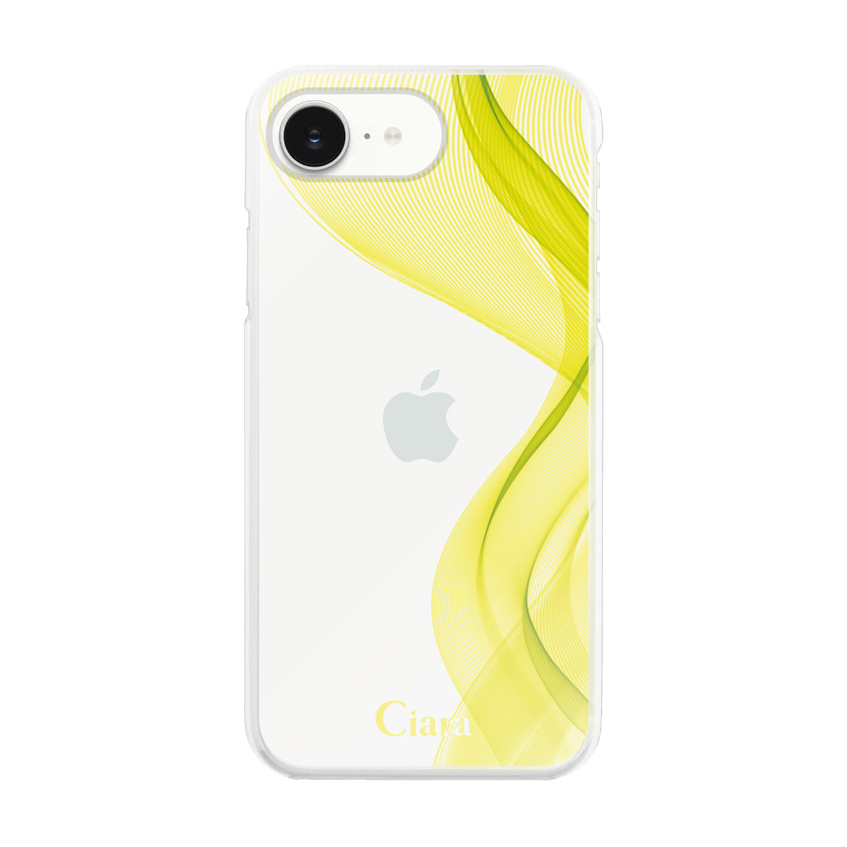 iPhone16e ハイブリッド クリアケース シアーリボン イエロー
