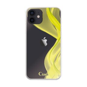 iPhoneXR ハイブリッド クリアケース シアーリボン イエロー