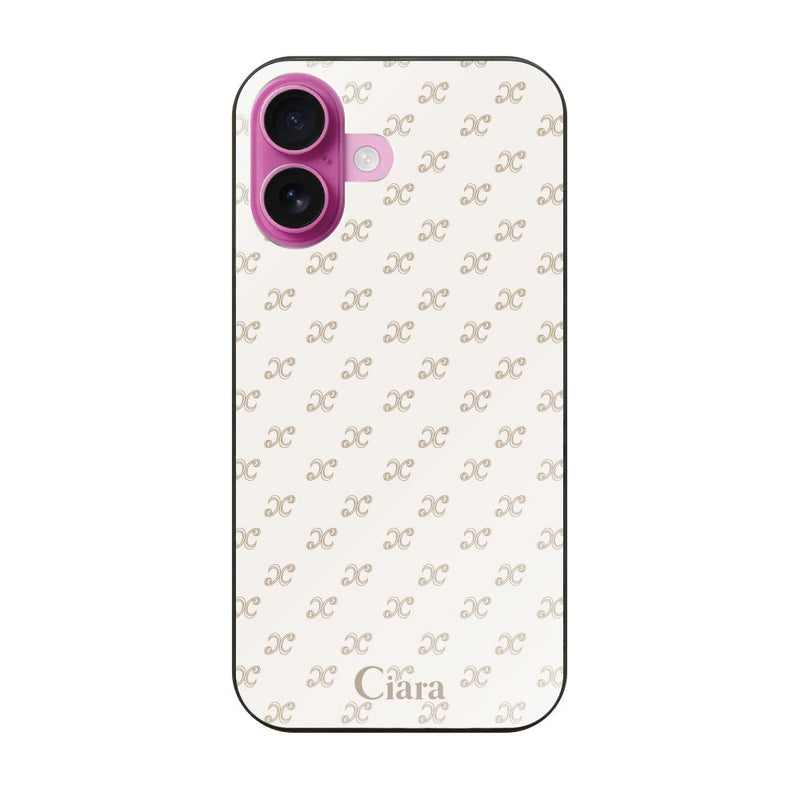 iPhoneケース ガラス 強化ガラスケース シアラモノグラムパターン