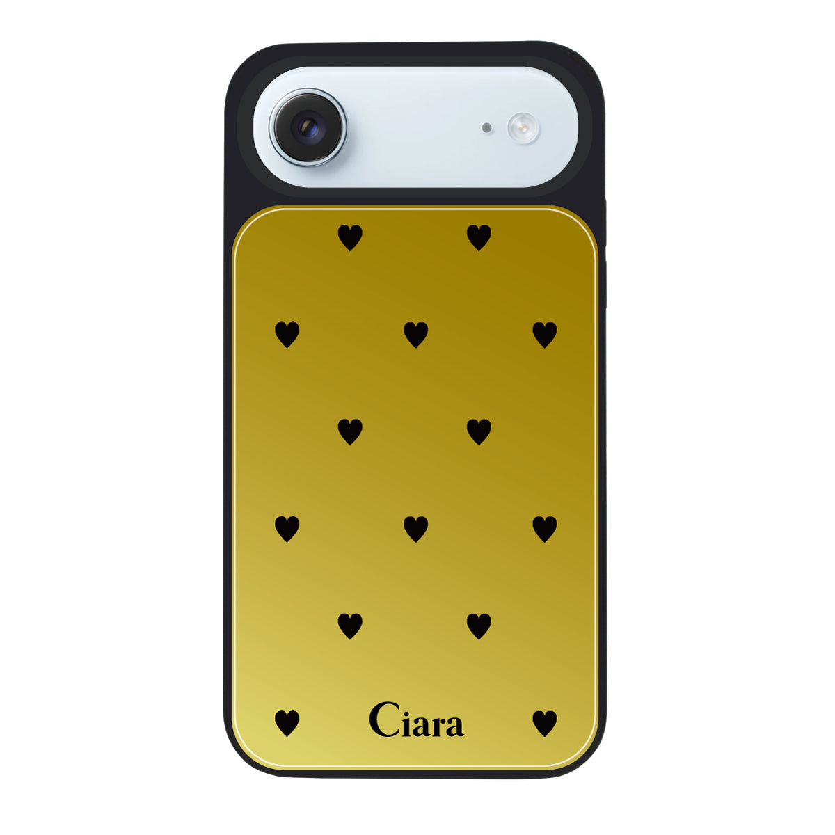 iPhoneAir ミラーバンパー ミラー付きケース ニュースウィートブラックハート ゴールド