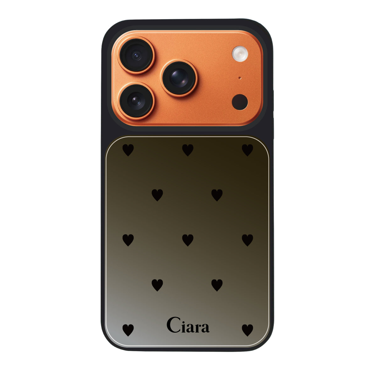 iPhone17ProMax ミラーバンパー ミラー付きケース ニュースウィートブラックハート ブラック