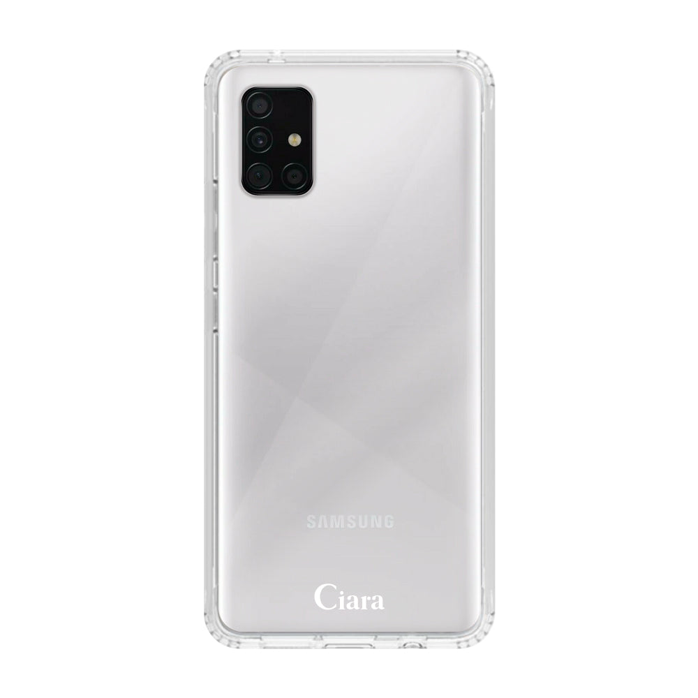 GalaxyA51ケース クリアケース ロゴ ホワイト