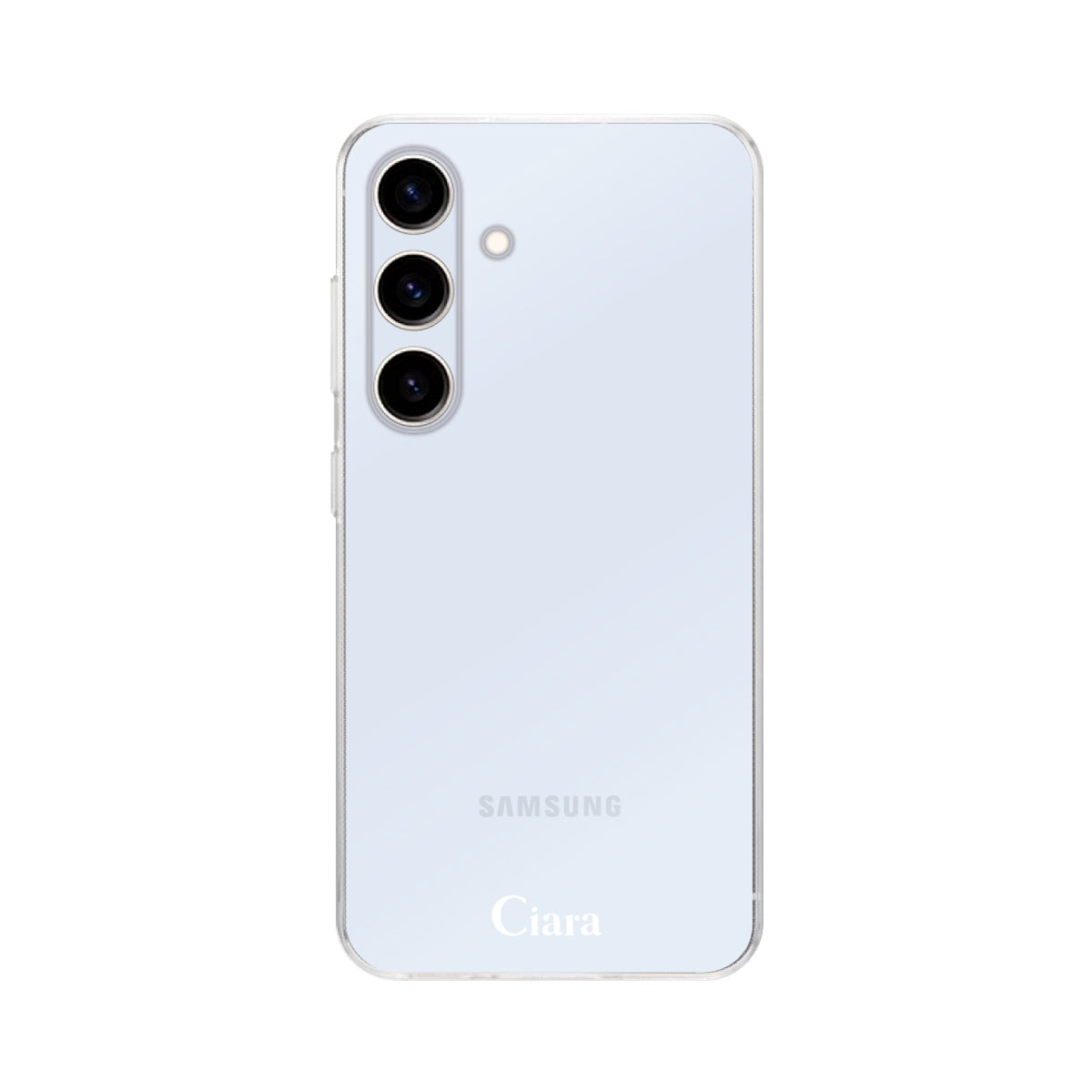 GalaxyS25 クリアケース ロゴ ホワイト