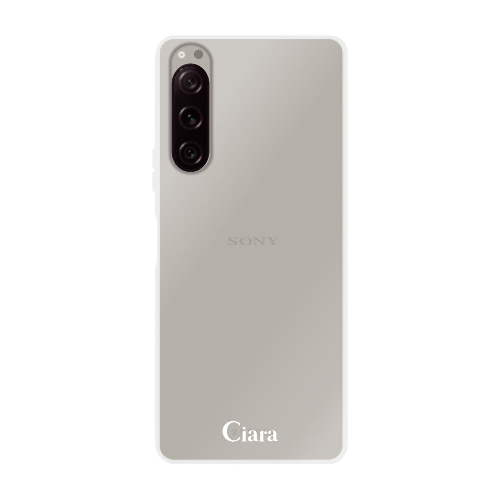 Xperia5Ⅲケース クリアケース ロゴ ホワイト