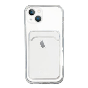iPhone13 TPU カード収納クリアケース ロゴ ホワイト