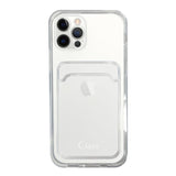 iPhone13ProMax TPU カード収納クリアケース ロゴ ホワイト