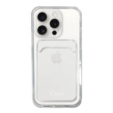iPhone15ProMax TPU カード収納クリアケース ロゴ ホワイト