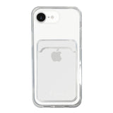 iPhone16e TPU カード収納クリアケース ロゴ ホワイト