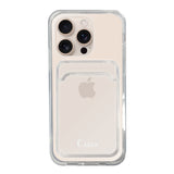 iPhone16Pro TPU カード収納クリアケース ロゴ ホワイト