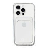 iPhone16ProMax TPU カード収納クリアケース ロゴ ホワイト