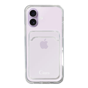 iPhoneケース TPU カード収納クリアケース ロゴ