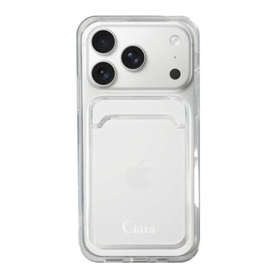 iPhoneケース TPU カード収納クリアケース ロゴ