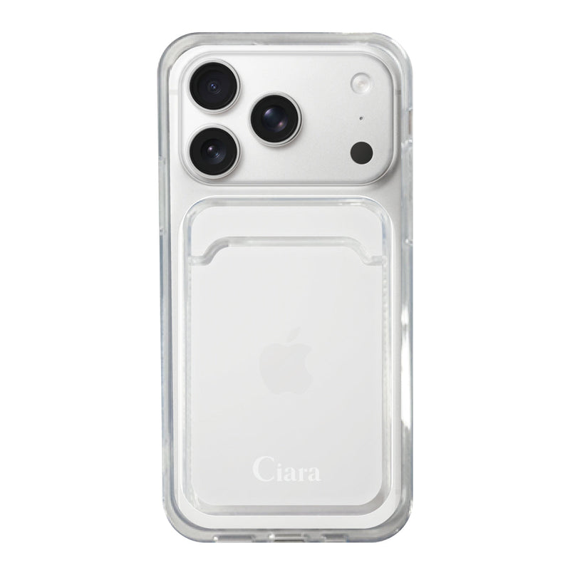 iPhoneケース TPU カード収納クリアケース ロゴ
