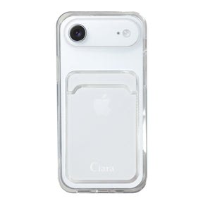 iPhoneAir TPU カード収納クリアケース ロゴ ホワイト