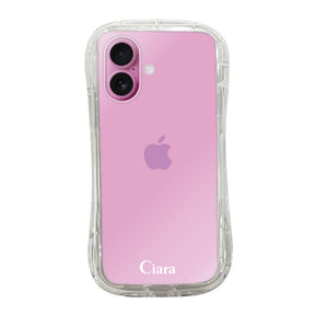 iPhone16 TPUグリップ クリアケース ロゴ ホワイト