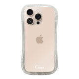 iPhone16Pro TPUグリップ クリアケース ロゴ ホワイト