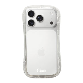 iPhone17Pro TPUグリップ クリアケース ロゴ ホワイト