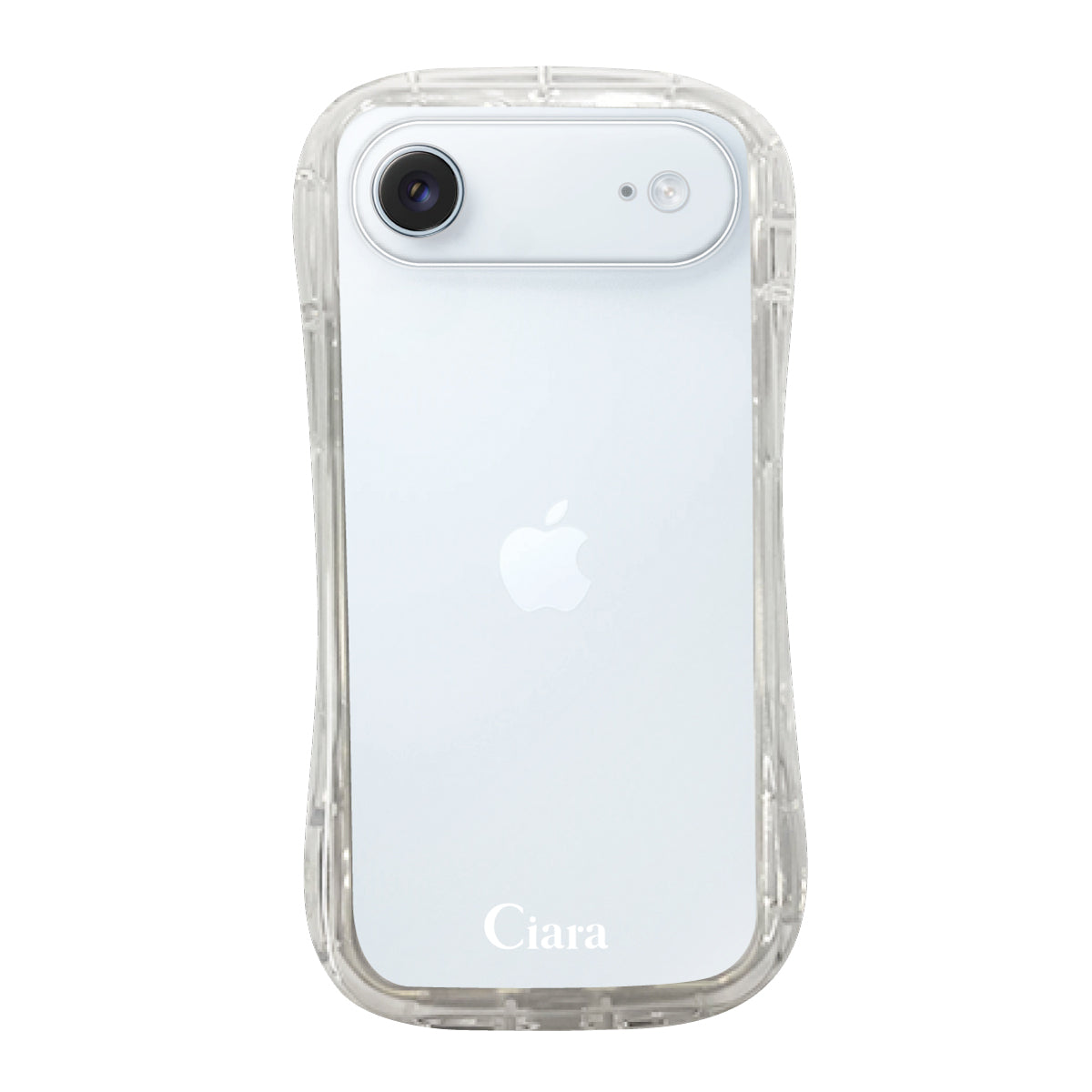 iPhoneAir TPUグリップ クリアケース ロゴ ホワイト