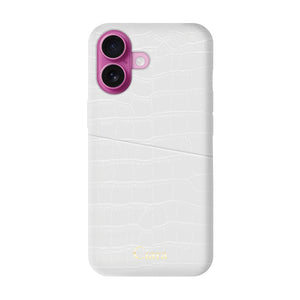 iPhoneケース クロコPUポケット レザーカード収納ケース ロゴ
