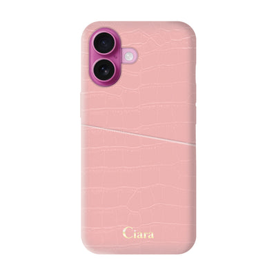 iPhoneケース クロコPUポケット レザーカード収納ケース ロゴ