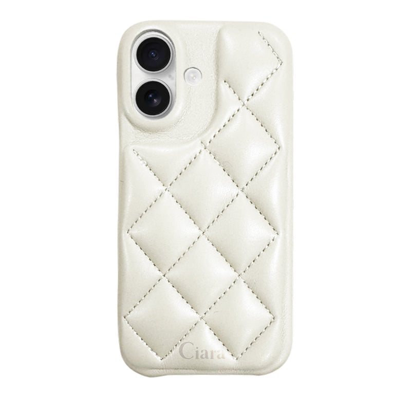 iPhoneケース キルティングPU レザーケース ロゴ