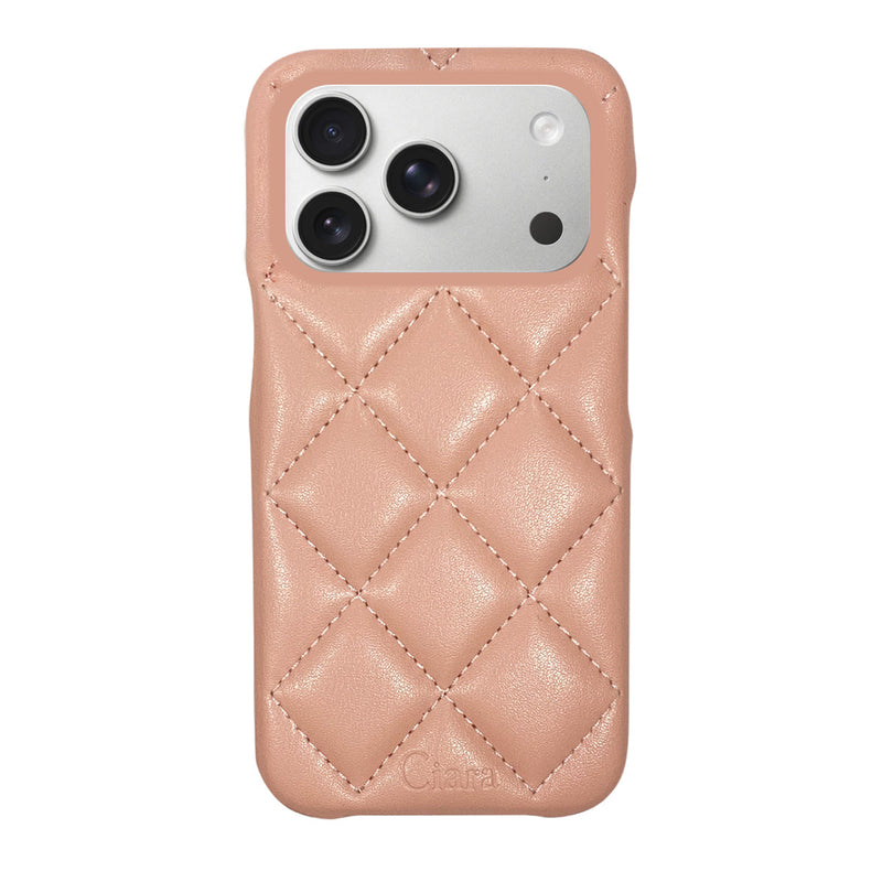 iPhoneケース キルティングPU レザーケース ロゴ