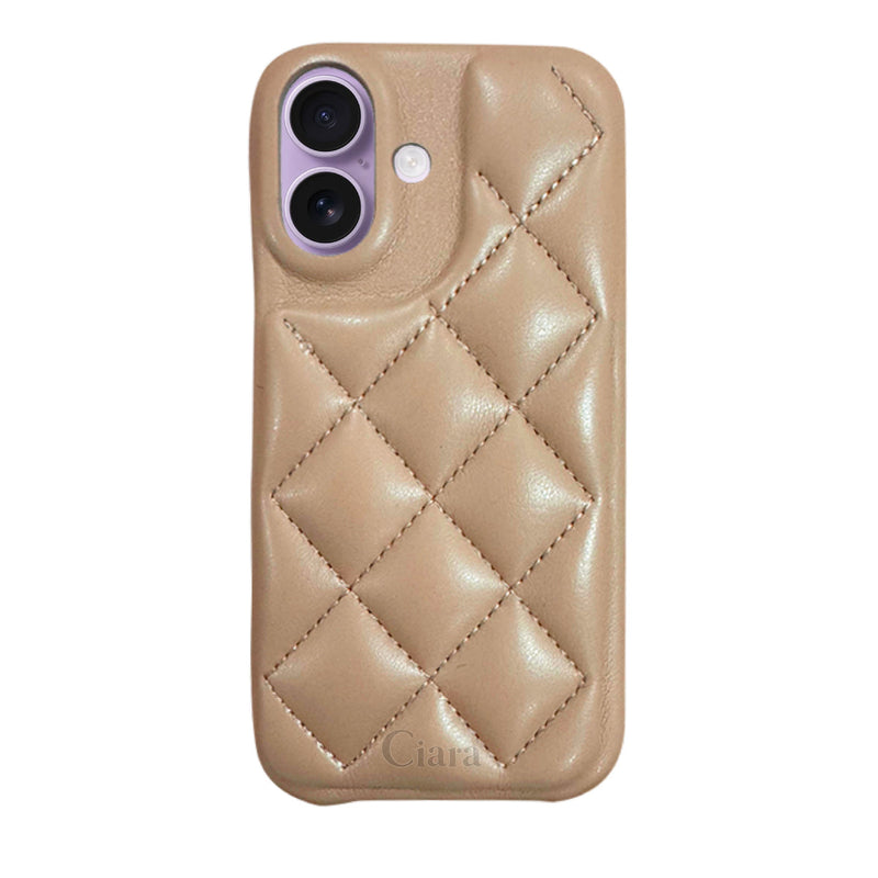 iPhoneケース キルティングPU レザーケース ロゴ