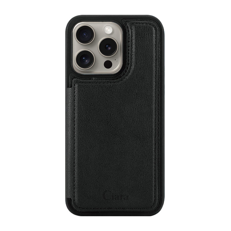iPhoneケース カード収納付きバックフリップ手帳型ケース ロゴ